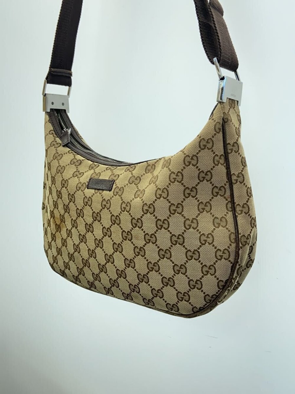 Gucci Hobo Moon Half GG monogram Canvas bag messenger Brown